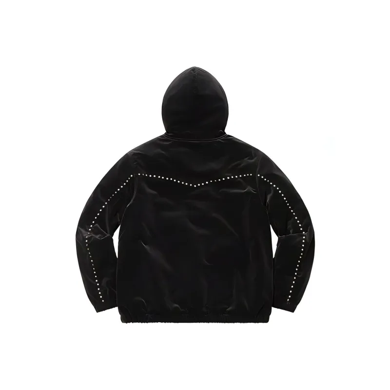Supreme Studded Velvet Hooded Work Jacket-2