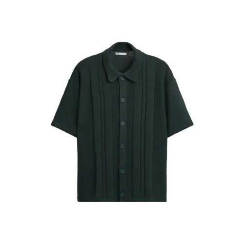 ZARA Polo Shirts Men Green