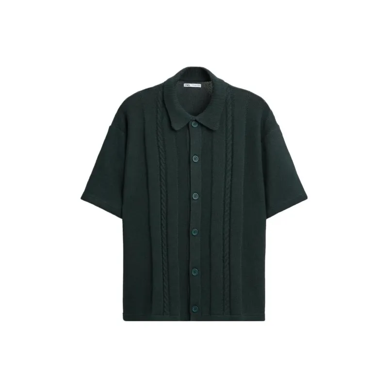 ZARA Polo Shirts Men Green-0
