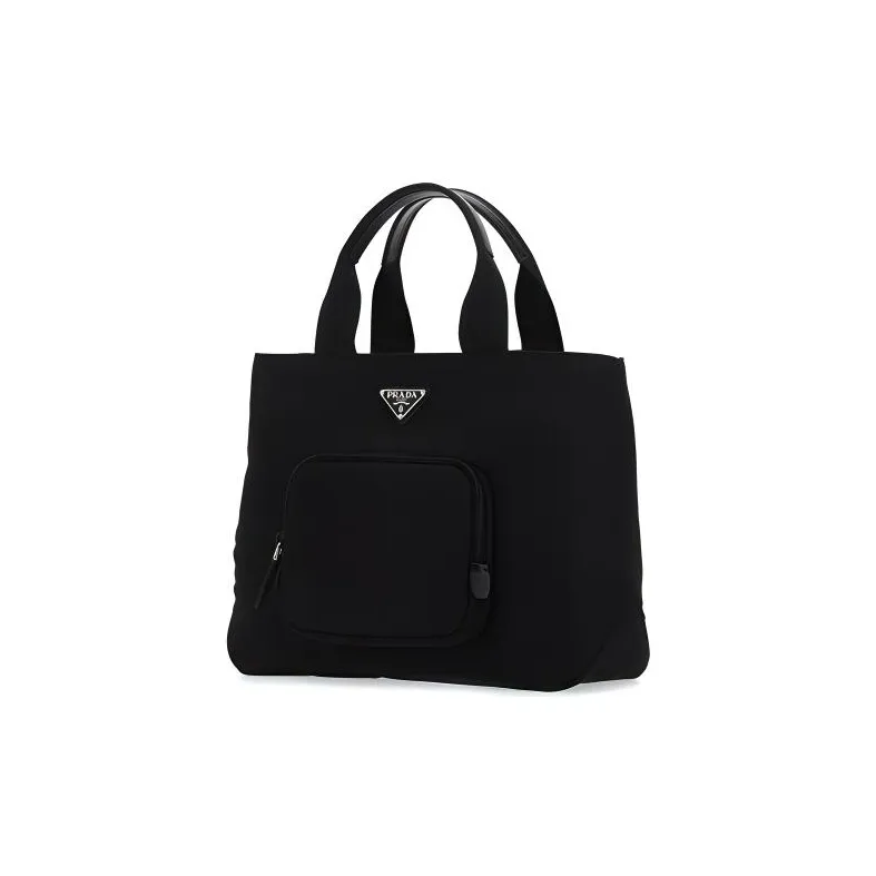PRADA Leather Tote Bag Shopping Bag Handbag Women's Black-1