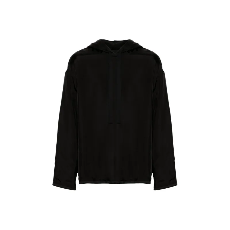JIL SANDER Logo Embroidered Reversible Drawstring Hoodie-0
