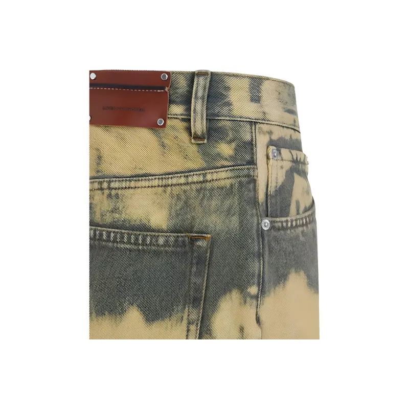 DRIES VAN NOTEN Dyed Vintage Effect Wide Leg Jeans-5
