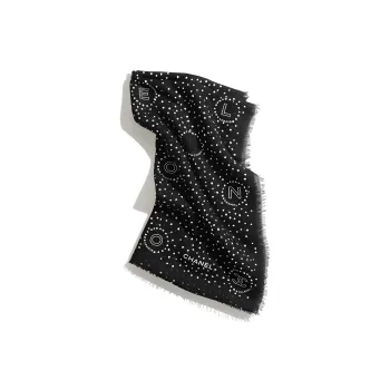 CHANEL Shawls Women's Black/White