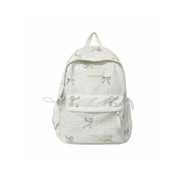 Single Warehouse Composite Cloth Backpack Women's Ecru/Pink/Black/Blue/Purple