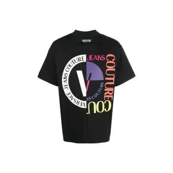 VERSACE JEANS COUTURE Logo print Cotton T shirt