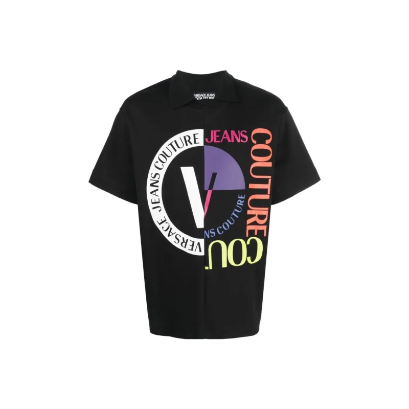 VERSACE JEANS COUTURE Logo print Cotton T shirt-0