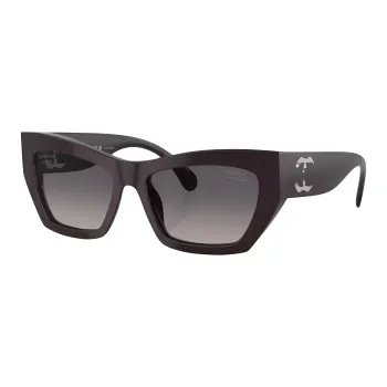 CHANEL Plastic Cat Eye Sunglasses Women's Purple