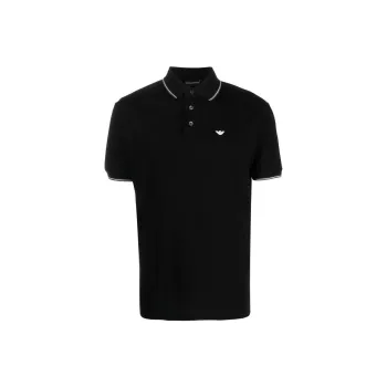 EMPORIO ARMANI Logo Embroidered Short Sleeved Polo Shirt
