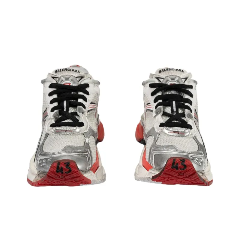Balenciaga Mesh Runner Low Top Casual Shoes Men's Silver-3
