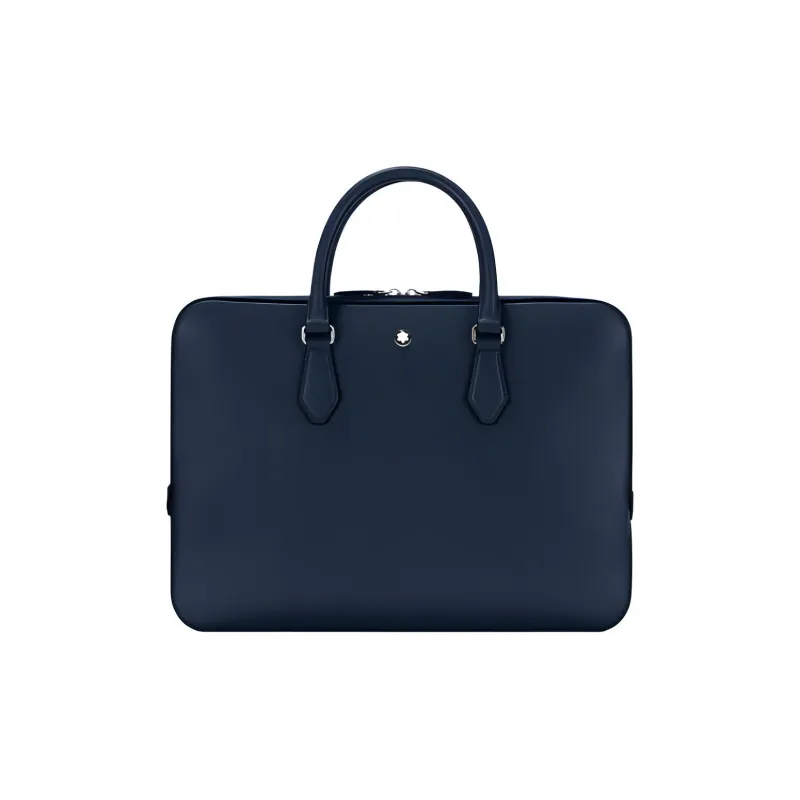 MONTBLANC Cow Leather Portable Briefcase Men's Ink Blue-0
