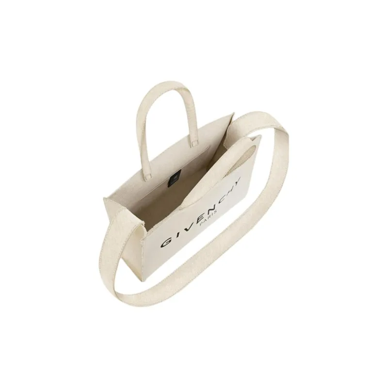 GIVENCHY Cotton Tote Bag Shopping Bag Handbag Small Size Women's Natural Beige-3