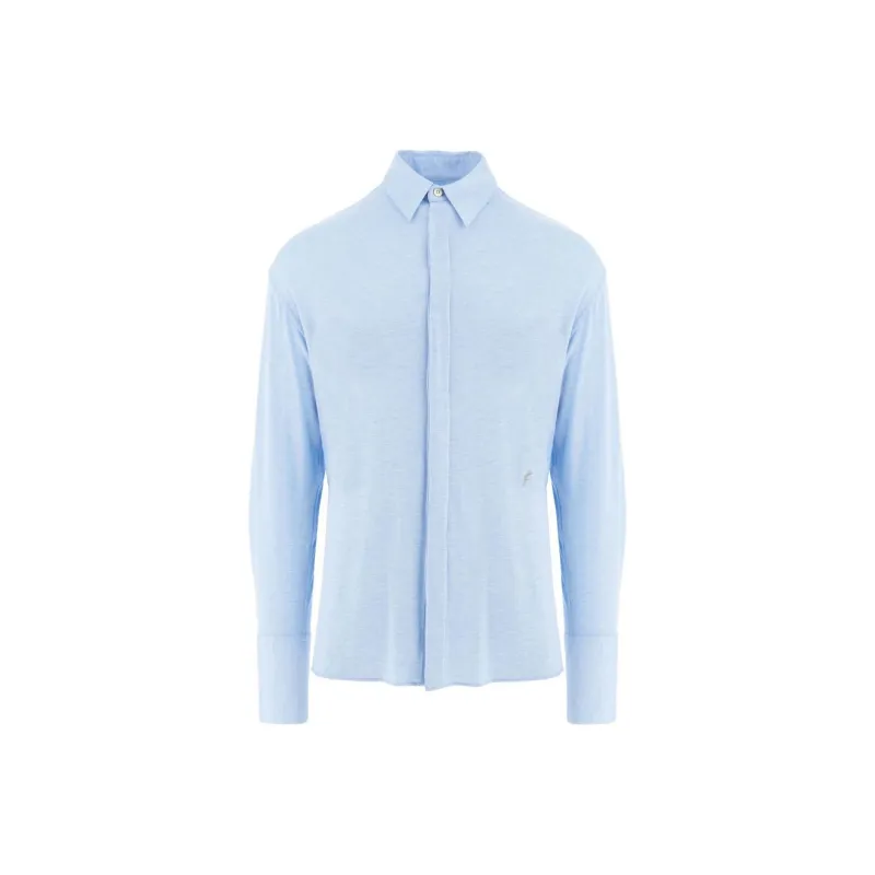 Ferragamo Logo Embroidery Long Sleeved Shirt-0