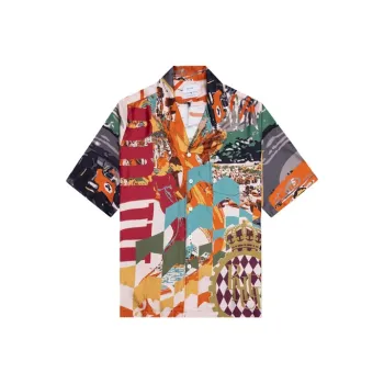 RHUDE Silk Racing Short Sleeve Button Up