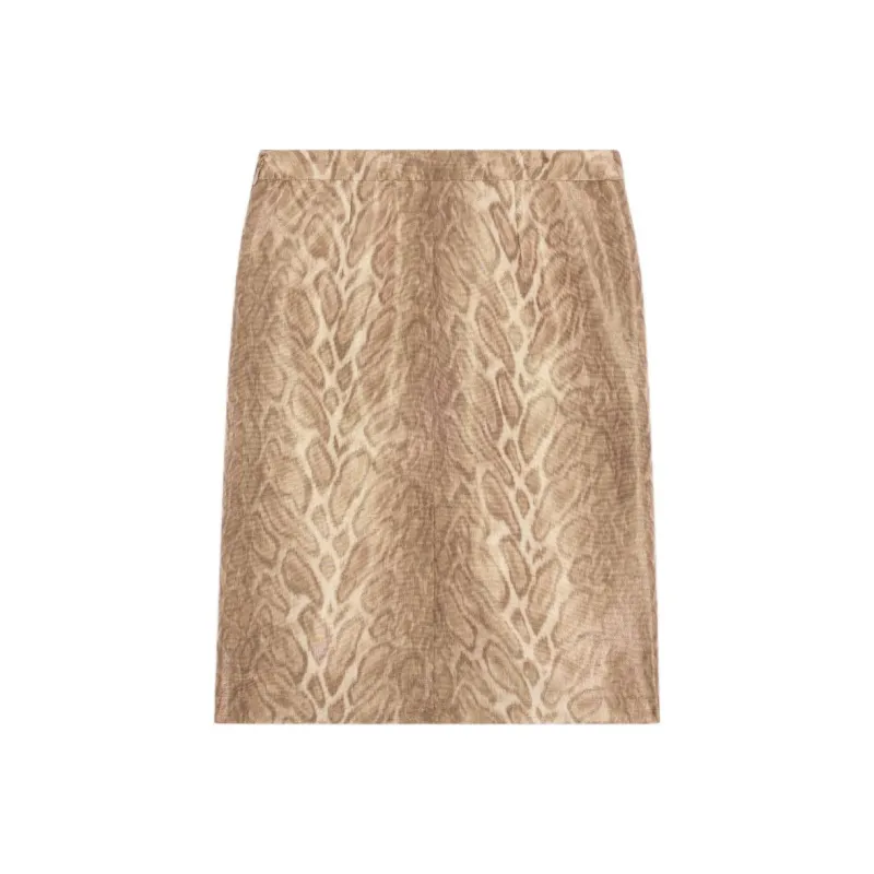 CELINE SS25 Casual Long Skirt Women's Gray Beige-1