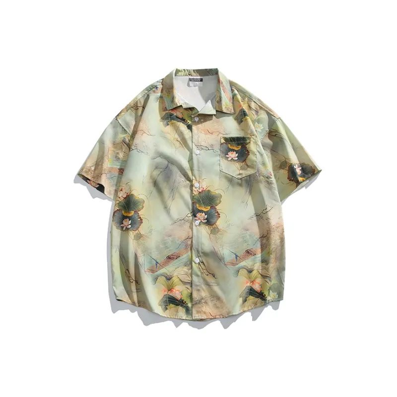 WARLI Shirts Unisex Penglai Fairy Island Green-0