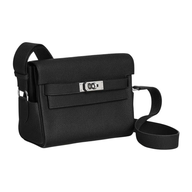 HERMES Kelly Togo Calfskin Shoulder Bag, Crossbody Bag Trumpets Women's 89 Noir Black-1