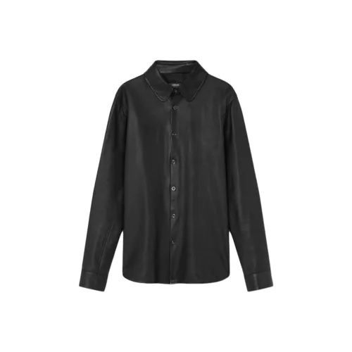 VERSACE Button Up Leather Shirt