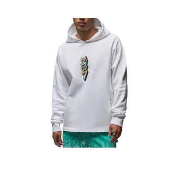 Jordan Zion FW24 Fleece Pullover Hoodie Sweatshirt Men's White