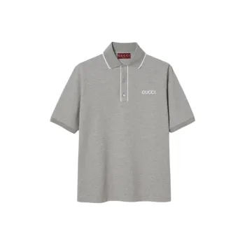 GUCCI Logo Embroidered Short Sleeve Polo Shirt