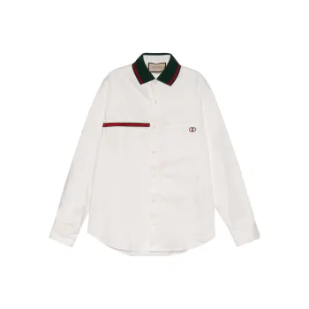 GUCCI Interlocking G Embroidery Denim Shirt