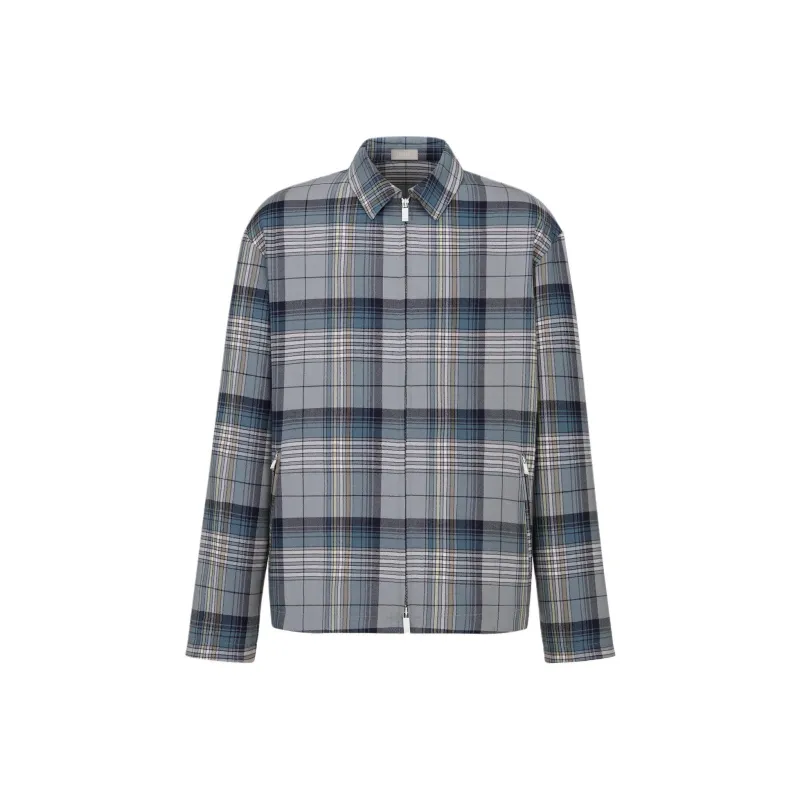 DIOR Checkered Zip Up Shirt-0