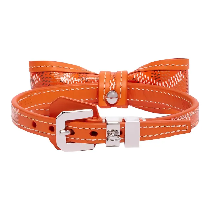GOYARD OSCAR Goyardine Canvas With Clamecy Cow Leather Collar Bag Accessory Unisex Orange-1