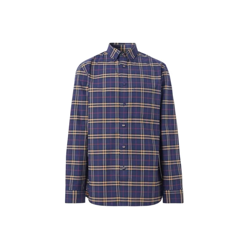 Burberry Shirts Men Blue-0