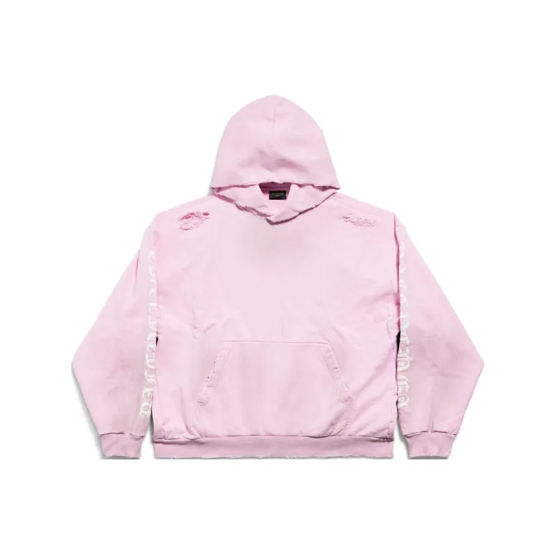 Balenciaga Logo Printed Distressed Hoodie-0