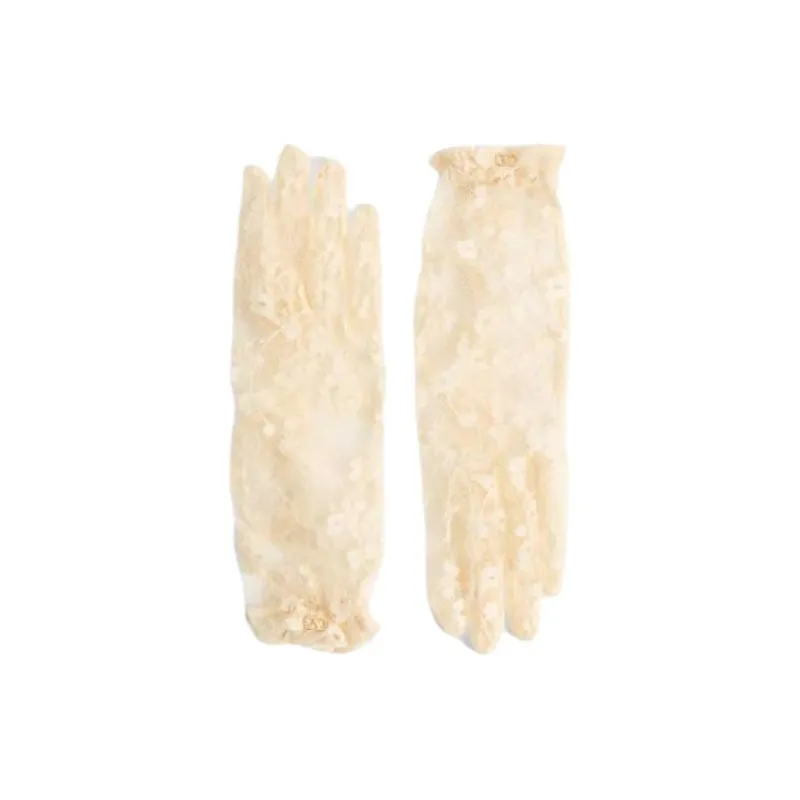 Valentino Cotton Gloves Women's Gold-0