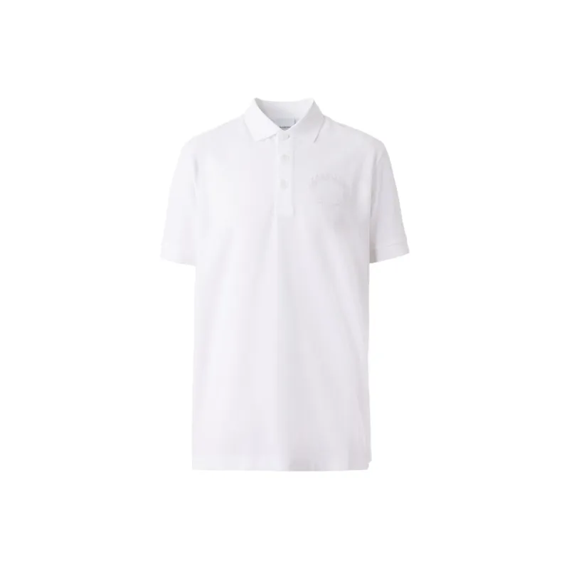 Burberry Embroidered Oak Leaf Crest Piqué Polo Shirt-0