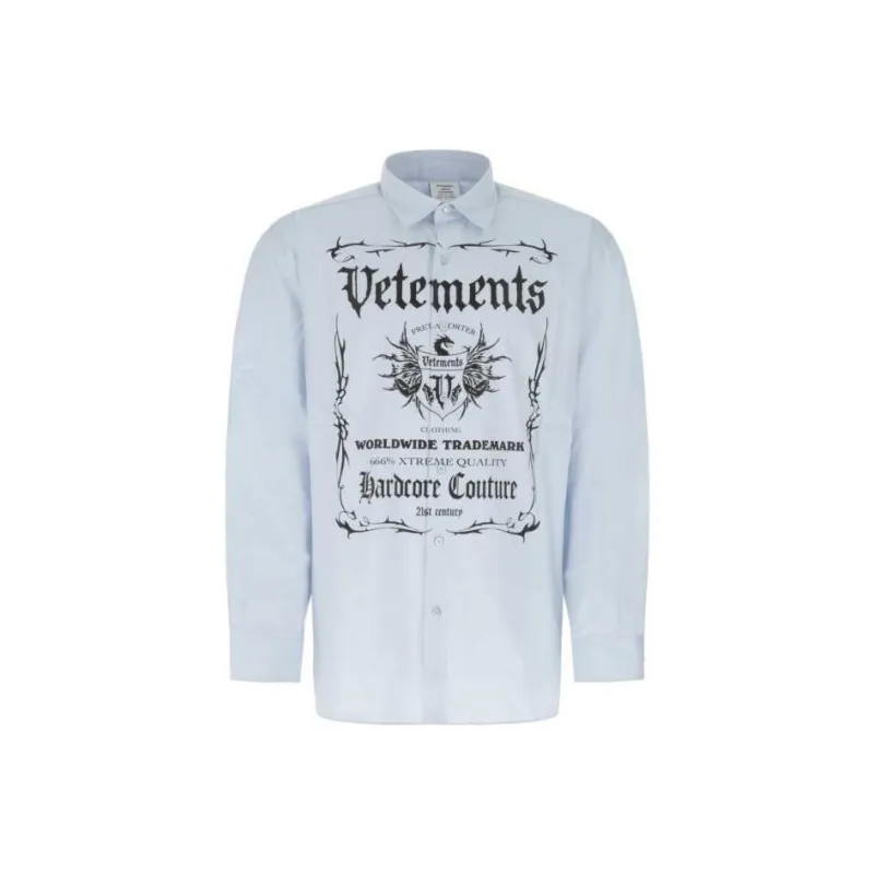 Vetements Shirts Men Blue-0