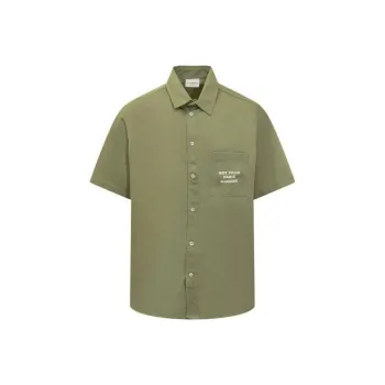 DROLE DE MONSIEUR Short Sleeved Slogan Printed Shirt