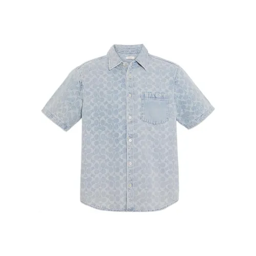 COACH SS22 Shirt Men's Light Blue
