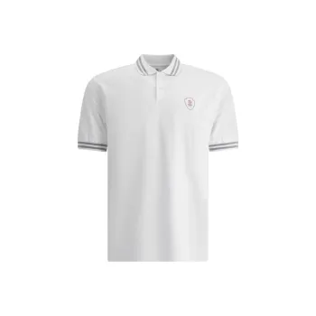Brunello Cucinelli Logo Printed Short Sleeved Polo Shirt