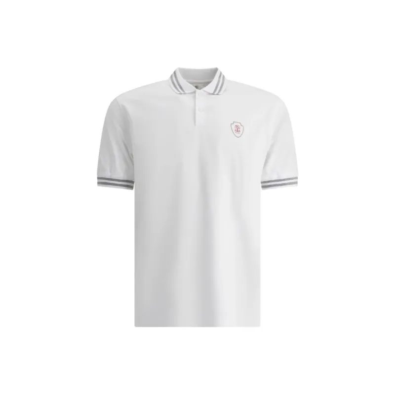 Brunello Cucinelli Logo Printed Short Sleeved Polo Shirt-0