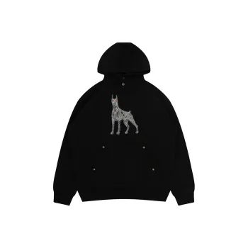 GRAF Sweatshirts Men White Dobby Black Cardigan Hoodie