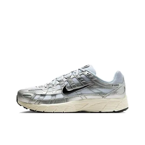 Nike P 6000 White Metallic Silver Flat Silver Black