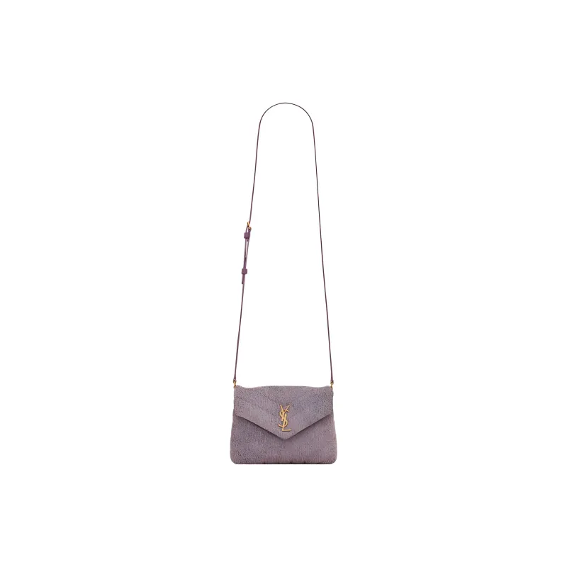 SAINT LAURENT Denim Fabric Cloud Bag Pillow Bag Chain Shoulder Bag Crossbody Bag Mini Women's Laila Purple/Light Purple-1