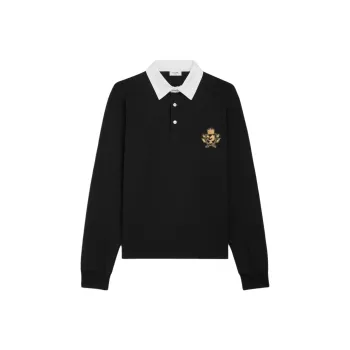 CELINE Blason Polo Shirt In Striped Jersey