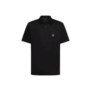 GIORGIO ARMANI Logo embroidered Cotton Polo Shirt