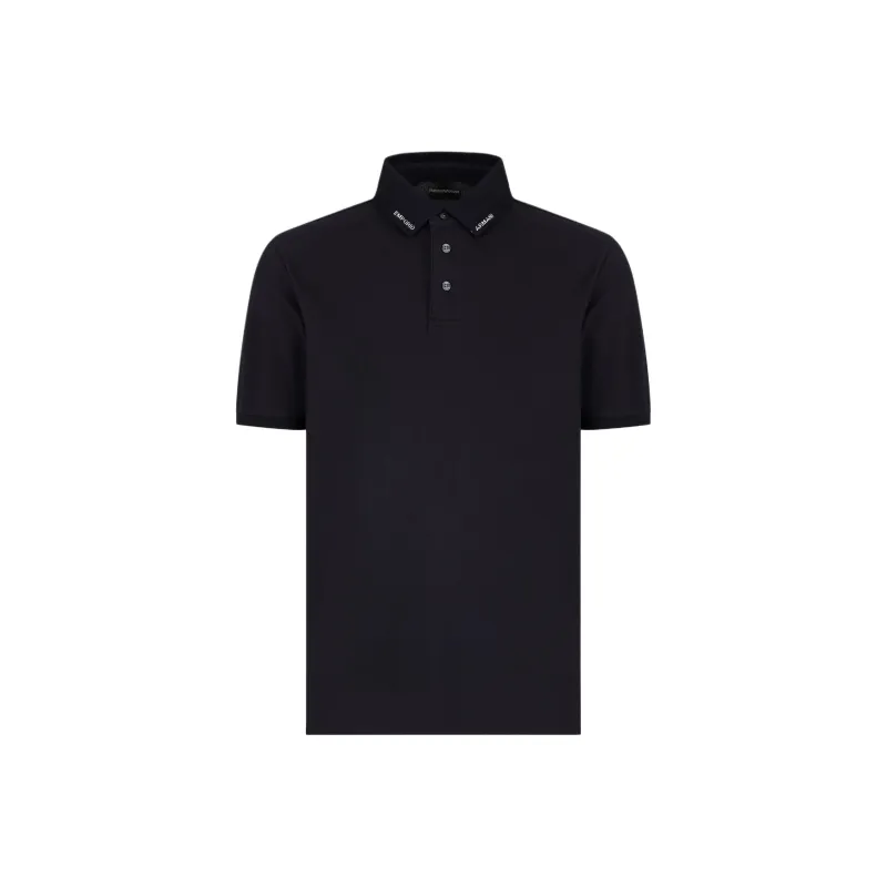 EMPORIO ARMANI Jersey Polo Shirt With Logo Collar-0