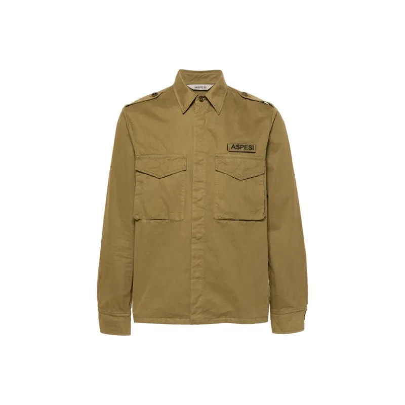 ASPESI Epaulettes-detailed Cotton Shirt-0