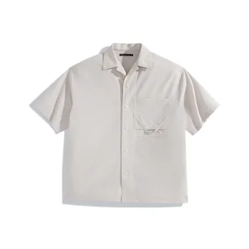 PEACEBIRD MEN Shirts Unisex Apricot Batch 1 Loose Fit