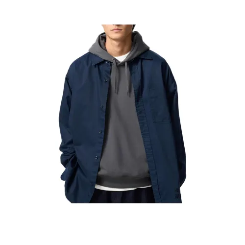 UNIQLO Shirts Men Navy Blue