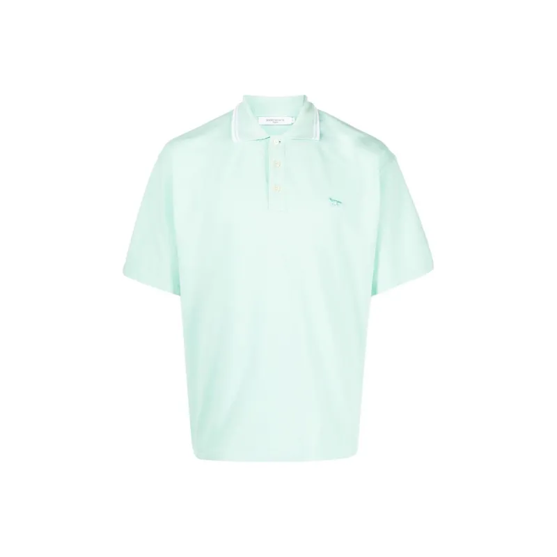 Maison Kitsune Polo Shirts Men Mint Green-0