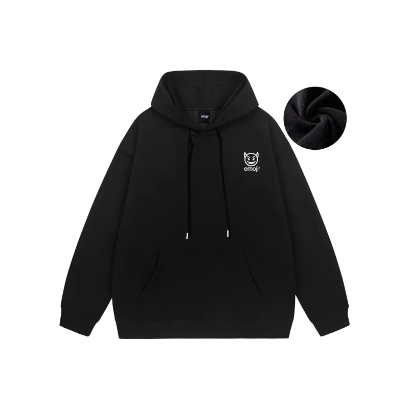 Emoji Hooded Pullover Sweatshirt Unisex-0