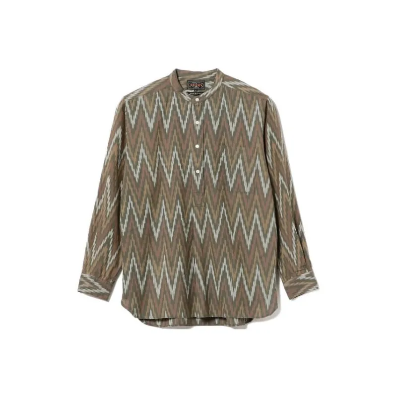 Beams Shirts Men Olive Green-0