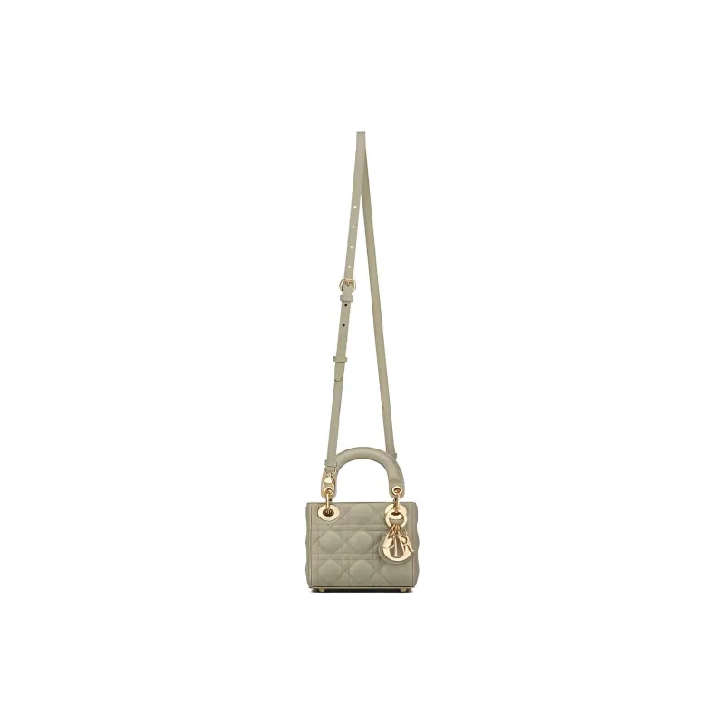 DIOR Lady Dior Lambskin Shoulder Bag Crossbody Bag Handbag Extra Mini Women's Green-4