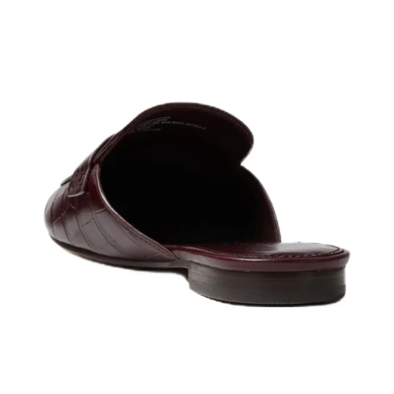TORY BURCH Rubber Sole Closed Toe Slippers Women's Burgundy-2