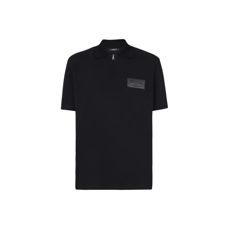BALMAIN Logo Patch Polo Shirt-0